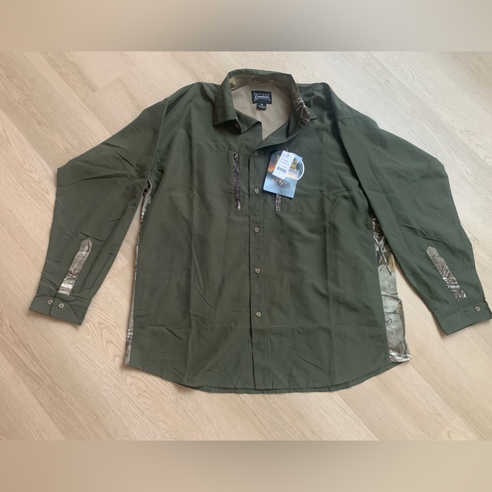 GAMEHIDE NWT Lightweight, Breathable Green/Camo Men's XL Hunting Shirt